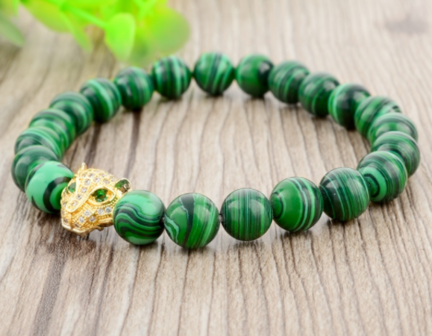 Royal Leopard Bracelet (Green/Gold)