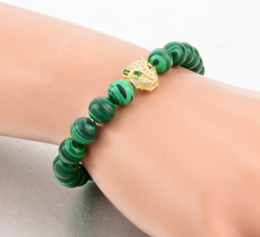 Royal Leopard Bracelet (Green/Gold)