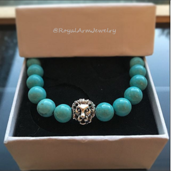 Royal Lion Bracelet (silver/turquoise)