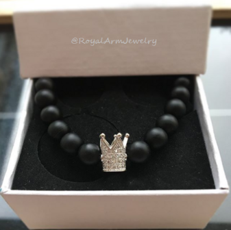 Royal Crown Bracelet (silver/black)