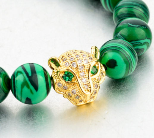 Royal Leopard Bracelet (Green/Gold)