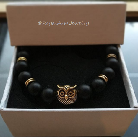 Royal Owl Bracelet (goud/zwart)