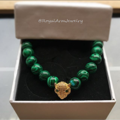 Royal Leopard Bracelet (Green/Gold)