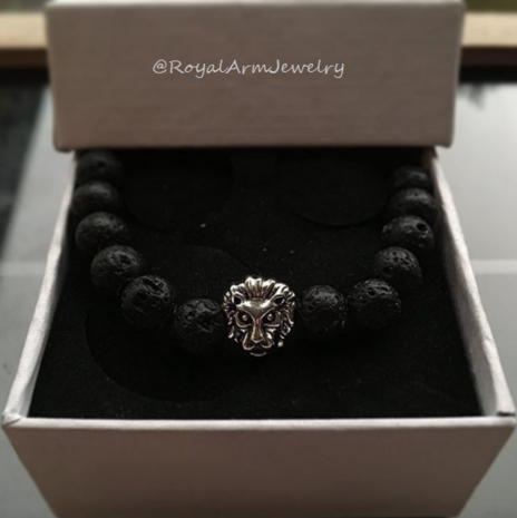 Royal Lion Bracelet (silver/black)