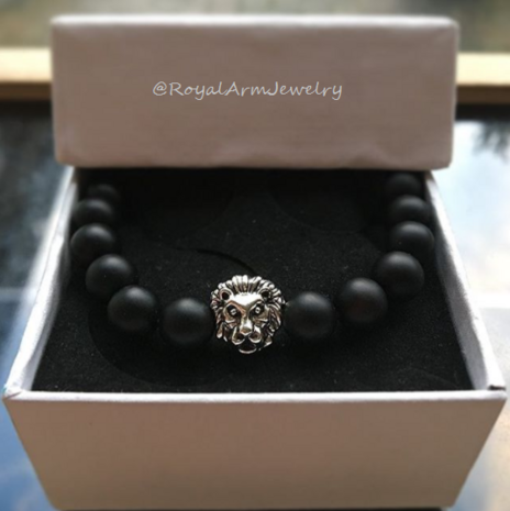 Royal Lion Bracelet (silver/black)